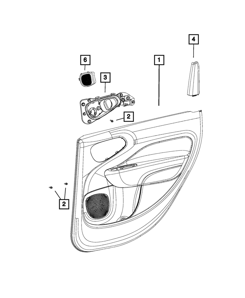 Genuine Mopar Rear Door Trim Panel Left 5XY19U02AA
