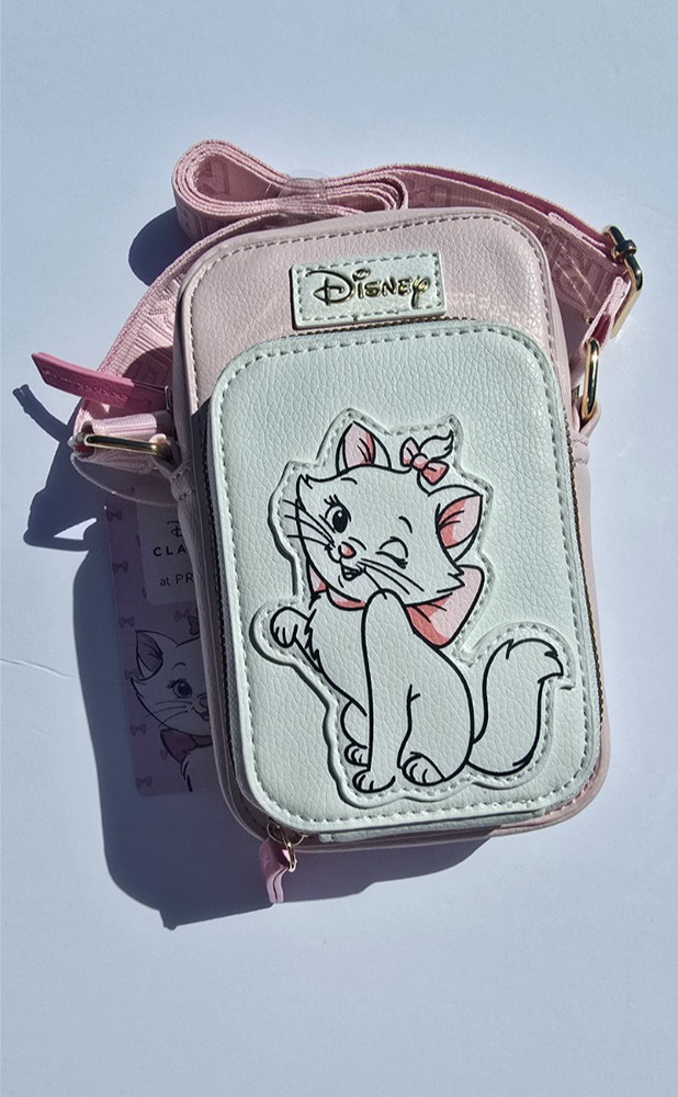 Disney Marie Aristocats Faux Leather Crossbody Bag Cellphone Holder-NEW