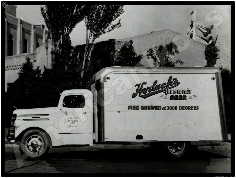 Vintage Mack Trucks New Metal Sign: Horluck's Vienna Beer, Seattle Washington