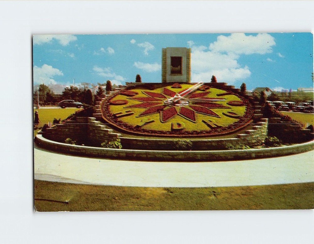 Postcard Sir Adam Beck Floral Clock Niagara Falls Ontario Canada