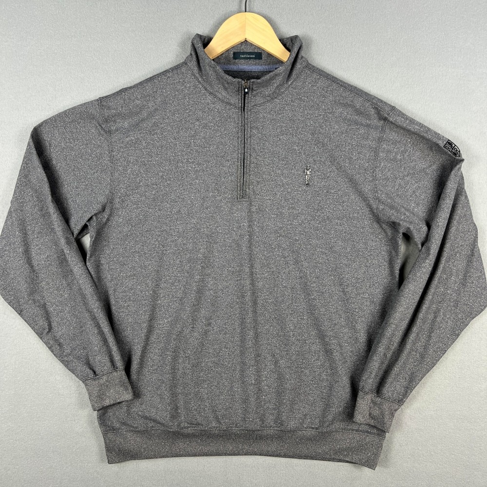 Turtleson Golf 1/4 Zip Mens Large Gray Long Sleeve Stretch Active Performance