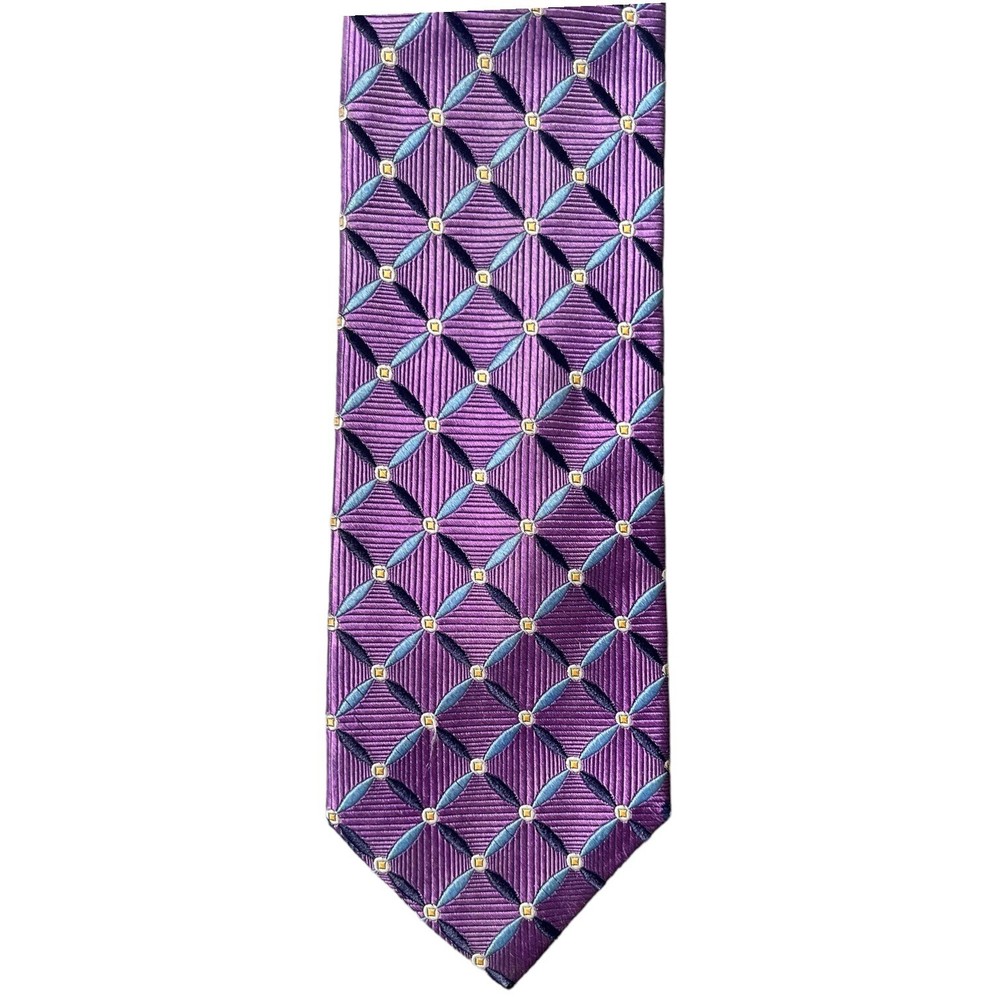 Jos. A. Bank Signature Collection Men's Silk Neck Tie Necktie Purple Geometric