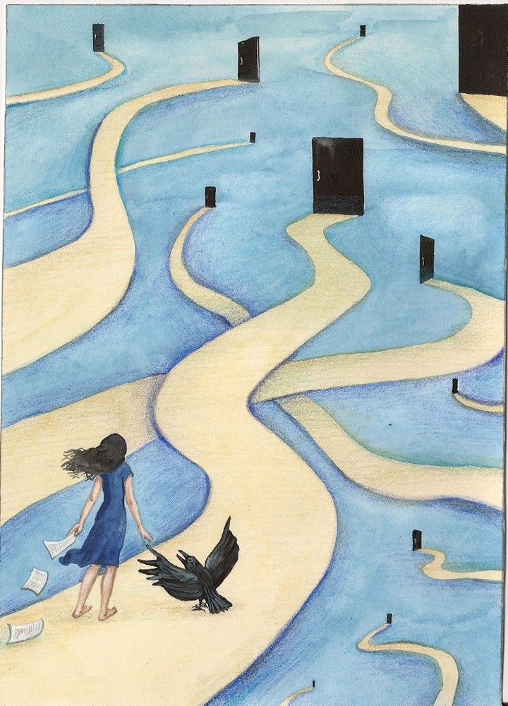 5x7 PRINT OF PAINTING RYTA CROW ART SURREALISM Halloween pagan Witch folk magic