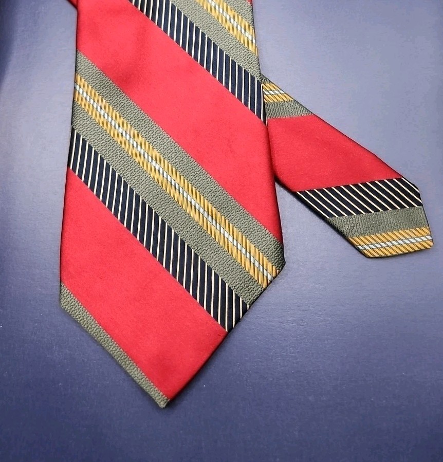Robert Talbott Rep Tie Best of Class Nordstrom Multicolor Red Hand Sewn USA 59x4