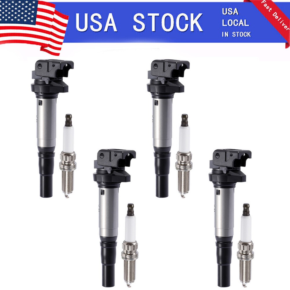 4pcs UF598 Ignition Coil & Iridium Spark Plug For Mini Cooper 1.6L L4 2007-2016