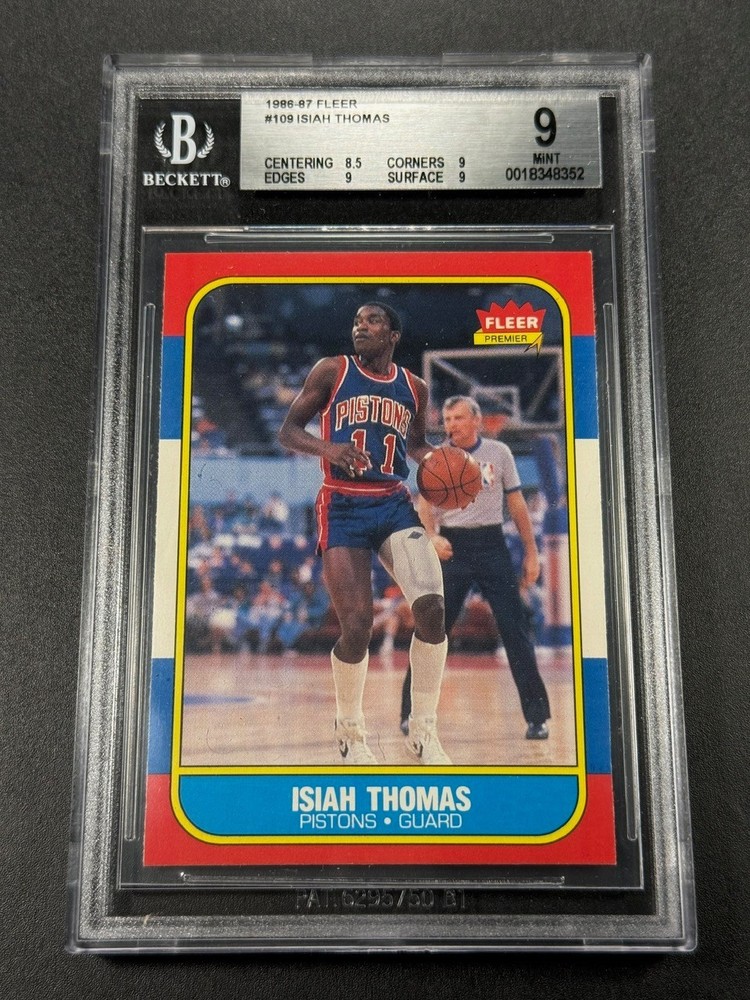 Isiah Thomas 1986 86-87 Fleer #108 Rookie Rc Mint Bgs 9 Detroit Pistons Nba Hof