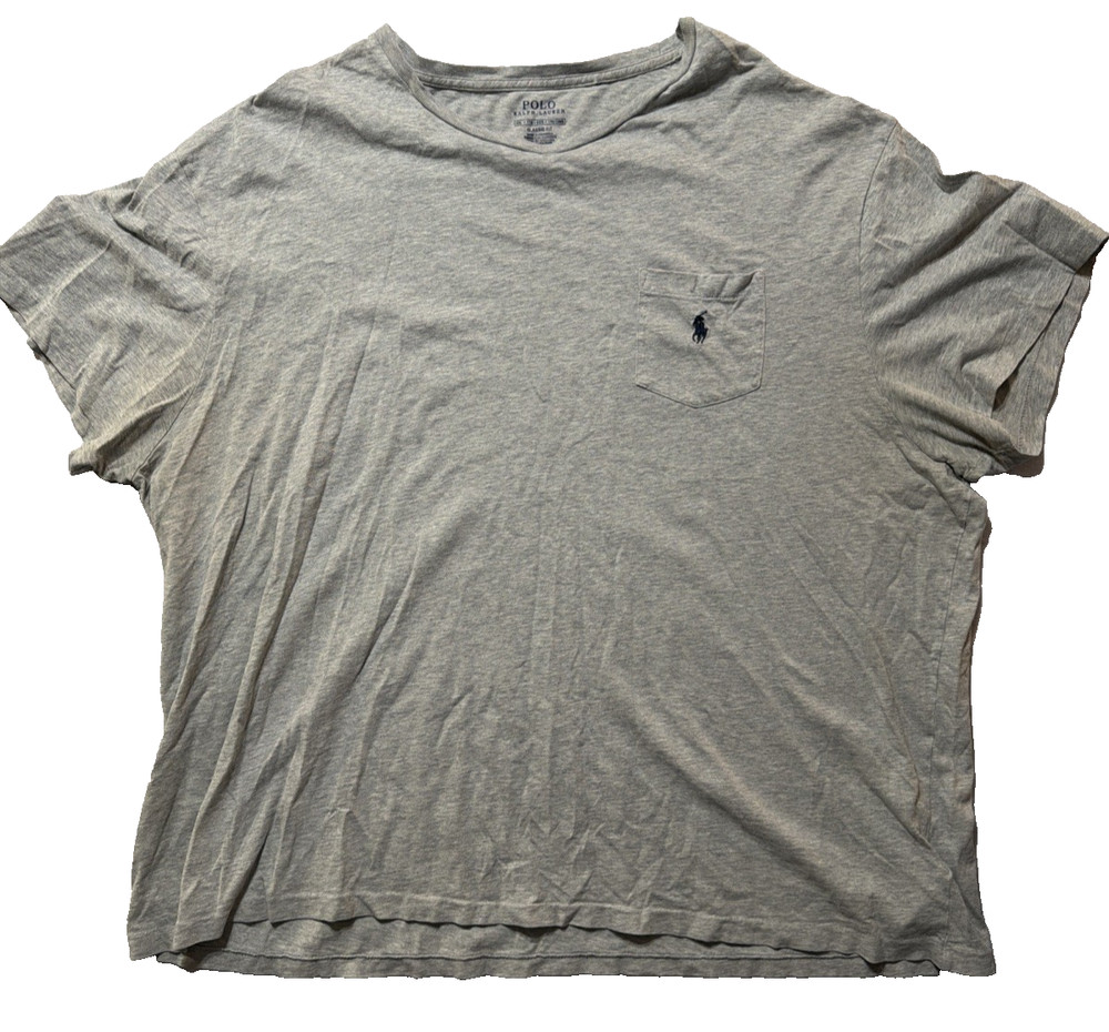 Polo Ralph Lauren Men’s Gray Casual One Pocket Tee T-Shirt Size XXL Classic Fit
