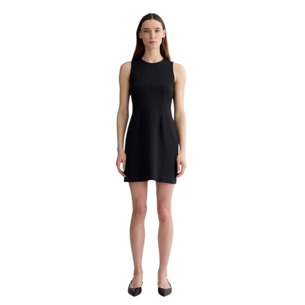 Everlane The Dream 90’s Shift Dress Black Sleeveless Mini Womens Size Small