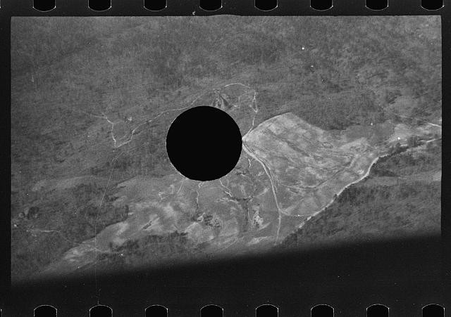 Photo:Aerial Mine Site 1930s Aerial View Black and White Film Negative