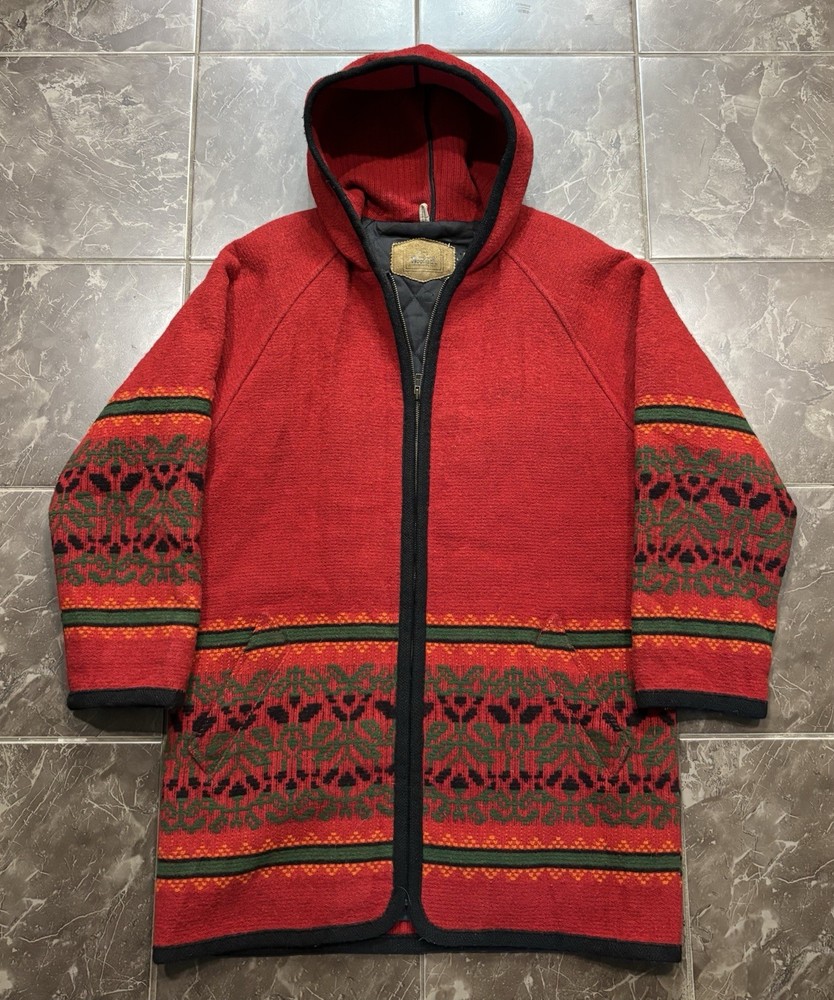 Vintage Woolrich Knit Wool Coat Full Zip Jacket Women’s Size L