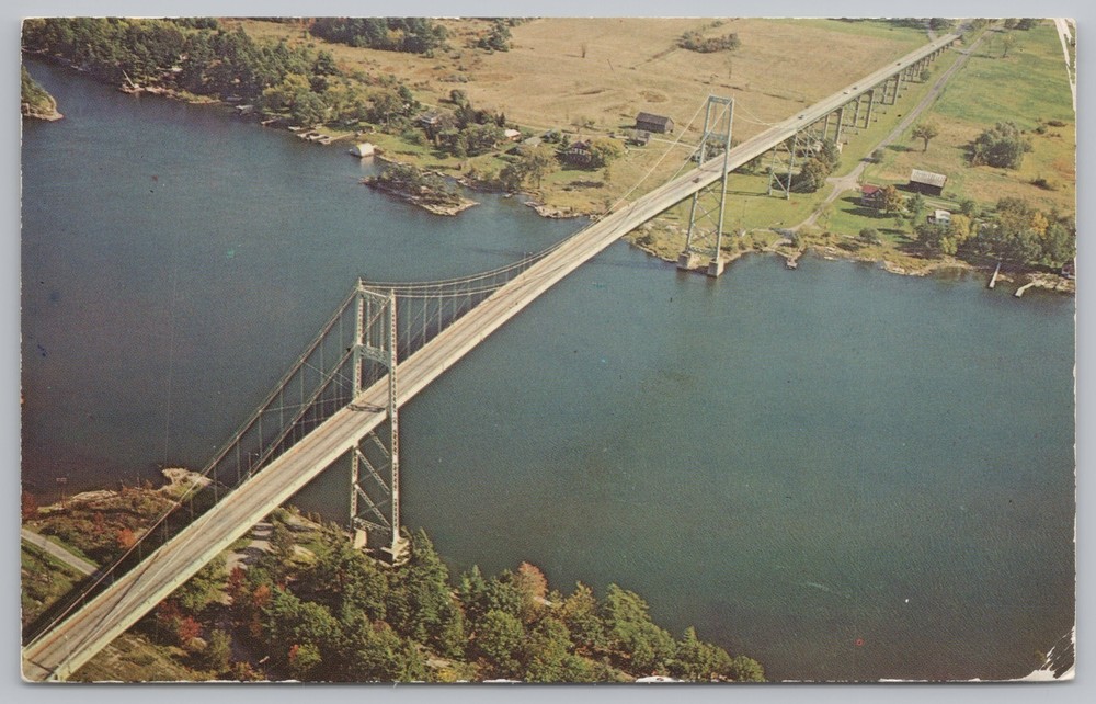 State View~1000 Islands~American Span Of Bridge~St. Lawrence Seaway~1972~Vtg PC