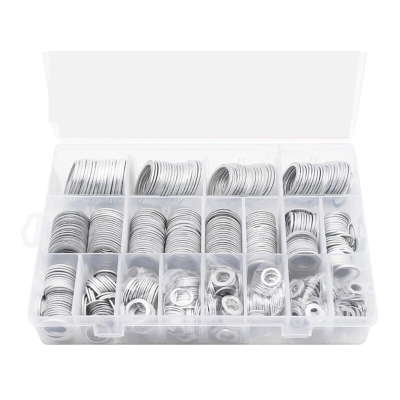 540Pcs Automotive Oil Drain Plug Gaskets Aluminum Flat Washer Assortment