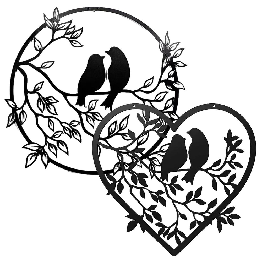 Metal Wall Art Bird on Tree Branch Bird Wall Silhouette Bird Home Decor Bird