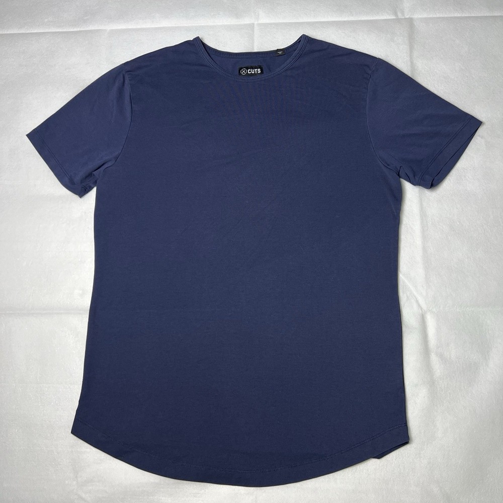 CUTS Shirt Mens Size Large Curve-Hem Short Sleeve Crewneck Casual