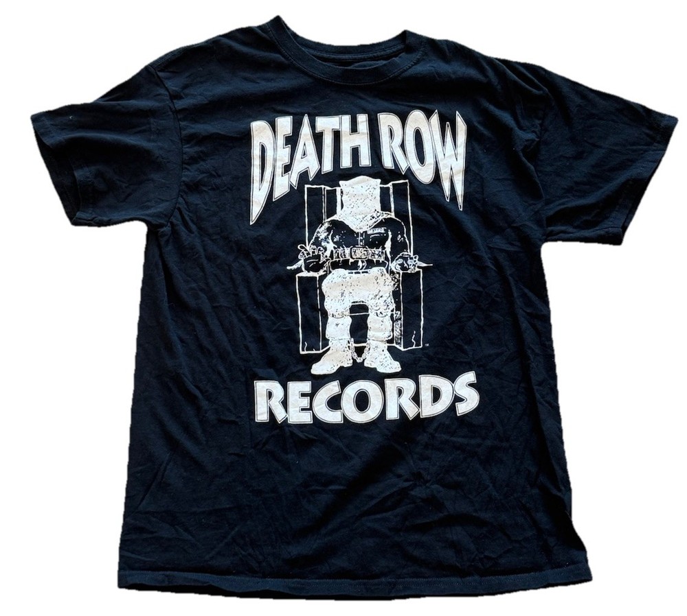 Death Row Records Shirt Large Black Tee Retro Rap Hip Hop Streetwear 90s Music