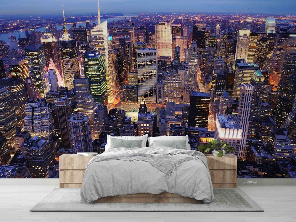 3D New York City Night View Wall Murals Wallpaper Murals Wall Sticker 2