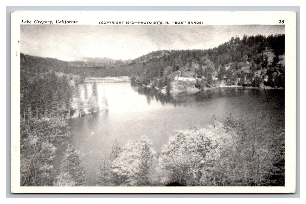 Crestline CA Lake Gregory Aerial View Unposted Chrome Postcard
