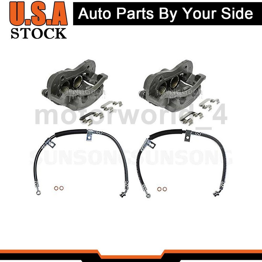 Front Brake Hose Line wtih Calipers Fits 2003 2004 2005 2006 Kia Sorento_