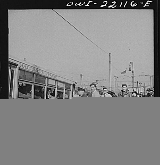 Photo:Baltimore Maryland Transit Streetcar Passengers 1930s