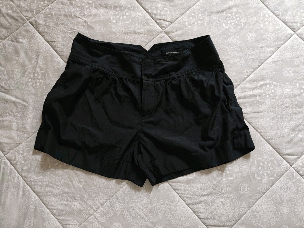 CLUB MONACO Women's Solid Black Comfortable Breathable Shorts Size 6