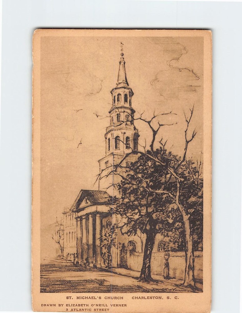 Postcard St. Michael's Church Charleston South Carolina USA