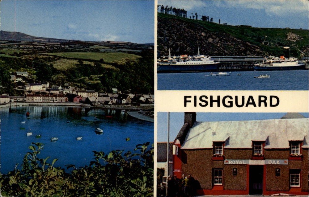 Pembrokeshire Wales United Kingdom Fishguard resort multiview Map postcard