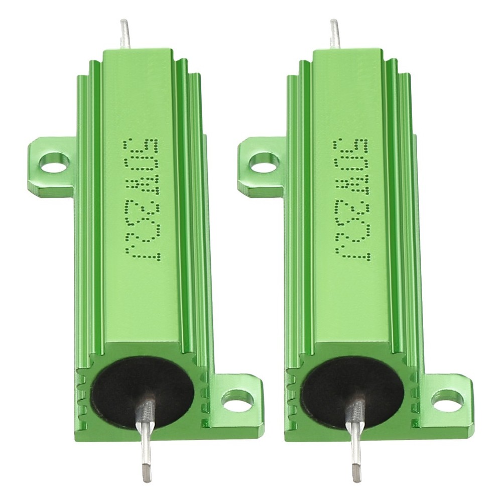 2 Pcs Aluminum Case Resistor, Great for Daily Use (Green, 50W 2 Ohm)