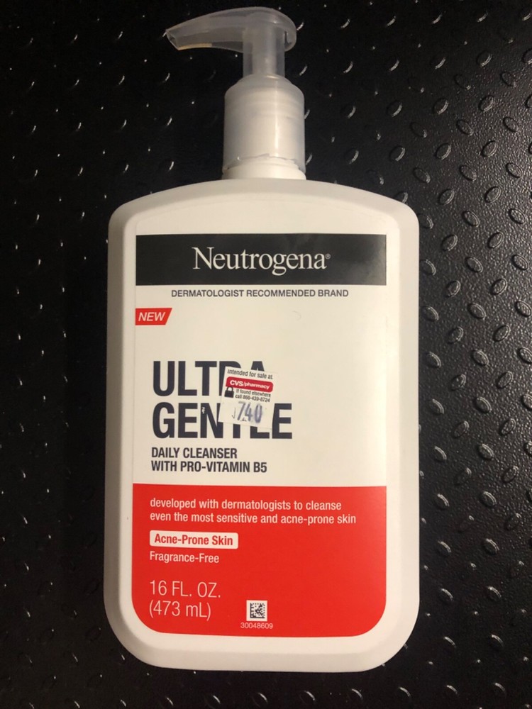 Neutrogena Ultra Gentle Daily Cleanser w/Pro-Vitamin B5 For Acne Prone Skin 16oz