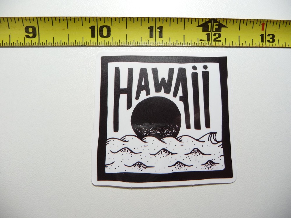 Hawaii Sunset Beach Pop Art Decal Sticker Tropical Paradise Waves