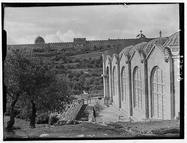 Jerusalem Israel 1940s Garden of Gethsemane Church of All Nations Exterior