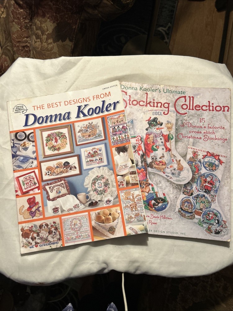 Two Donna Koolers Cross Stitch Pattern Books “The Best Of & “Stockings”