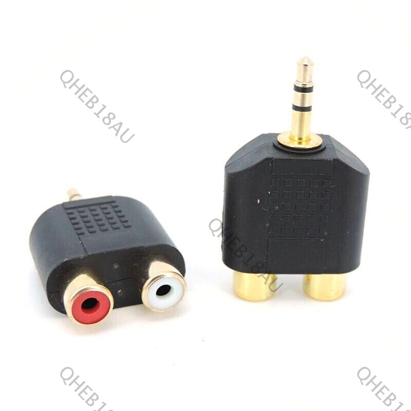 3pole Stereo 3.5mm AUX male to 2 RCA Female Audio Splitter Connector for PC 25H