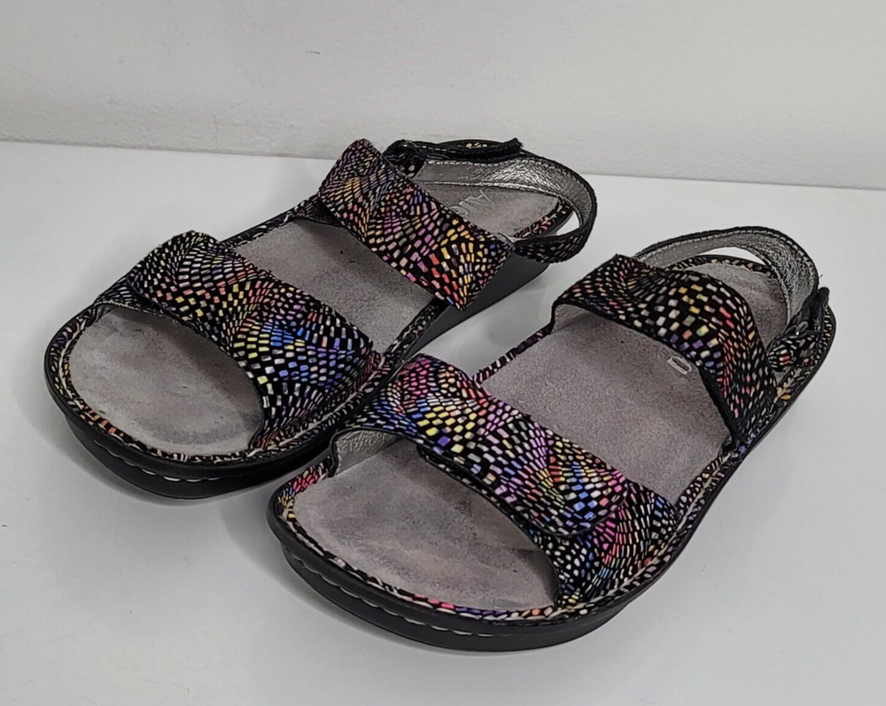 ALEGRIA EU 38 US 7.5-8 Verona Viewmaster Black Rainbow Sandals Comfort Shoes