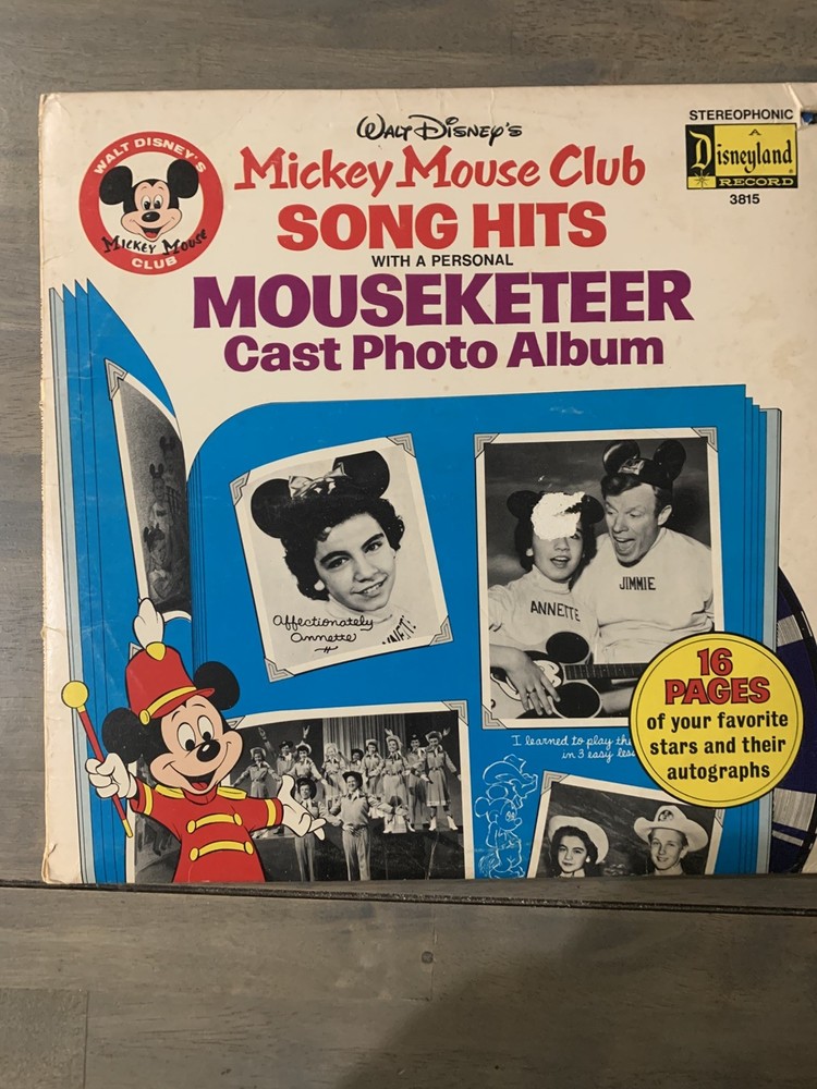 1975 Walt Disney’s Mickey Mouse Club Song Hits Vinyl LP 3815 Mouseketeer Album