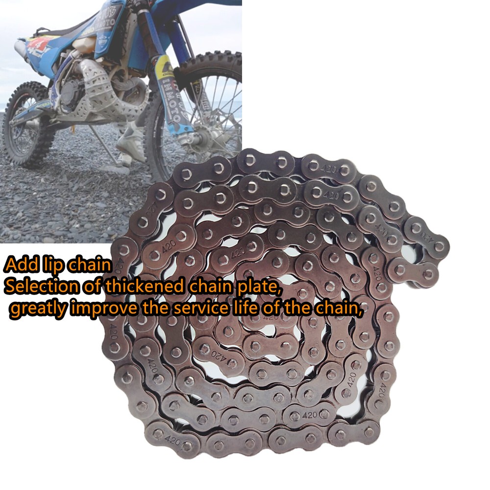 420x102 Gold Chain for Yamaha Kawasaki Suzuki Pit Dirt Bike ATV Motorcycle