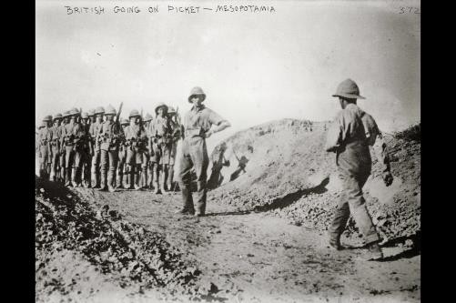 British Going on Picket -- Mesopotamia,military,soldiers,Bain News Service