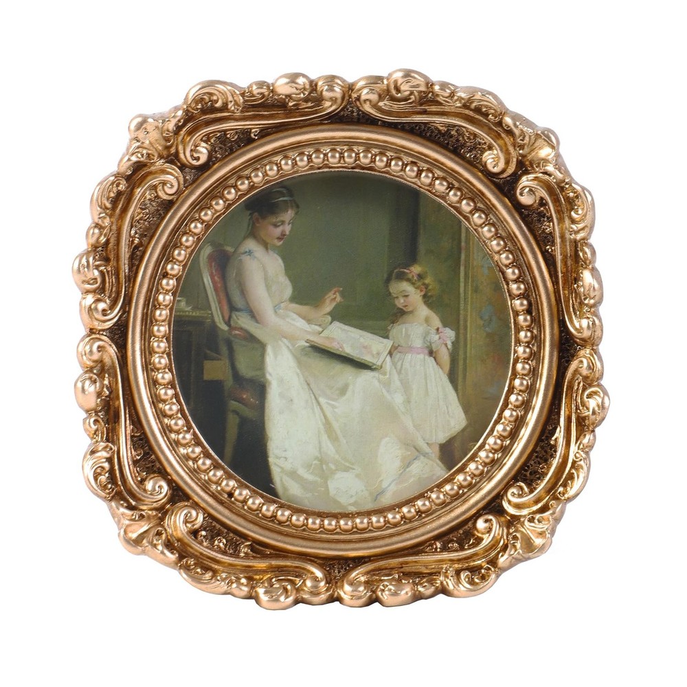 Vintage Picture Frames 3x3 Round Bronze - Antique Ornate Small Picture Frames...