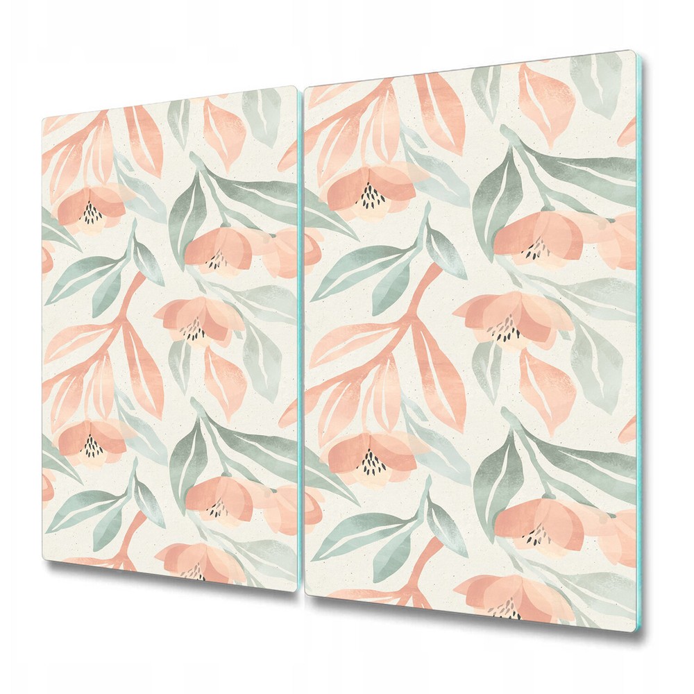 Glass Induction Cover Vintage Pale Floral Watercolour painting Floral prints