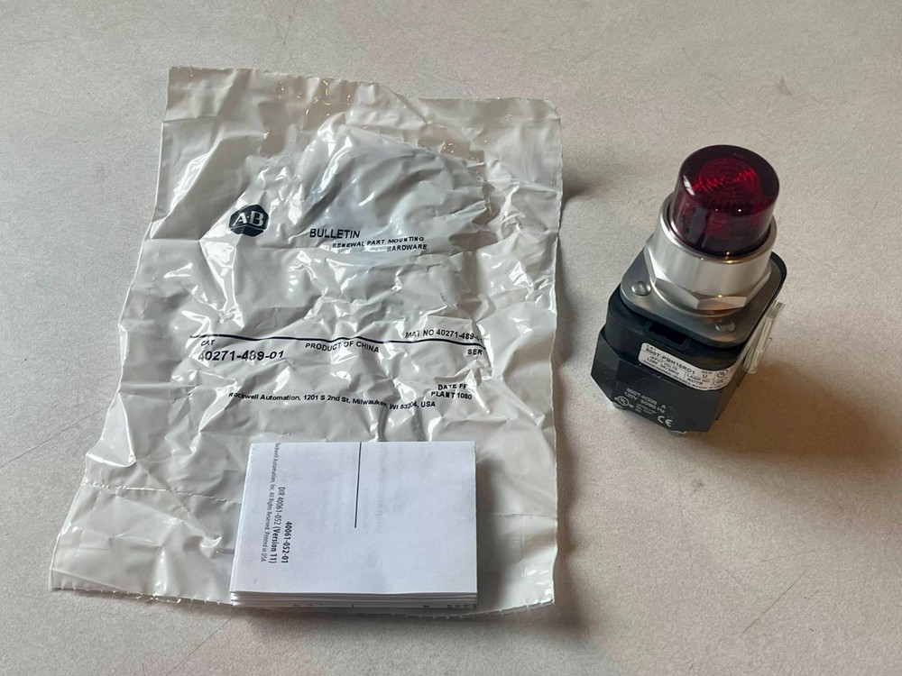 New! Allen Bradley 800T-PBH16RD1 30mm Momentary Push Button Illuminated Red LED