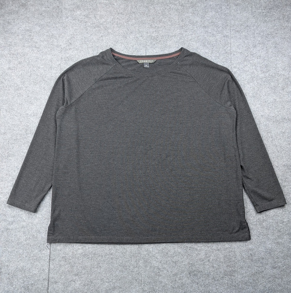 Free Fly Long Sleeve Shirt Womens XL Bamboo Athleisure Natural Stretch Minimal