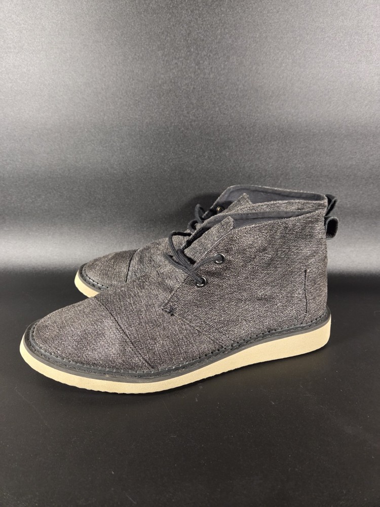 Toms Mateo Chukka Boots Men 8 Charcoal Herringbone Color