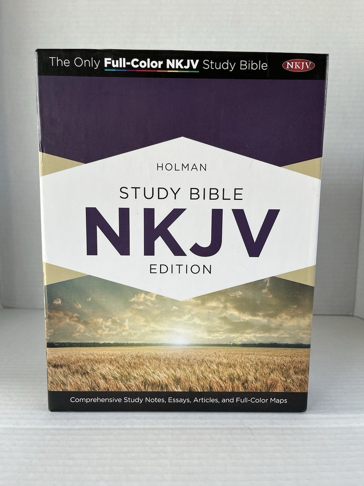 NKJV Holman Study Bible Full Color Mahogany LeatherTouch Edition