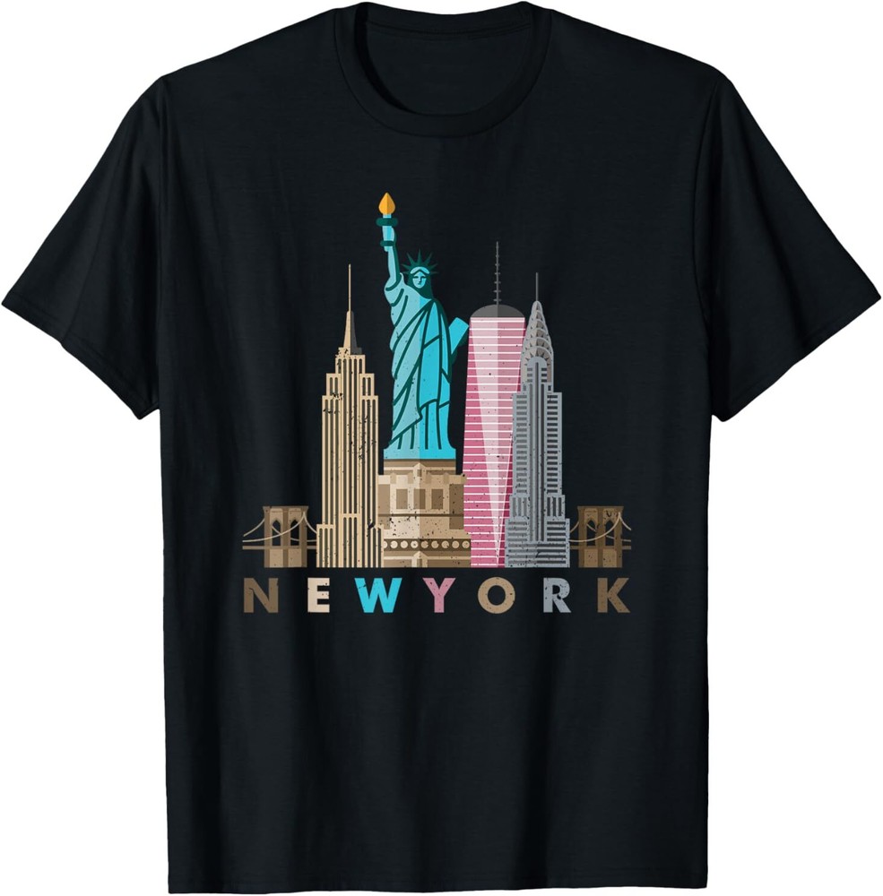 NYC New York City skylines statue of liberty T-Shirt