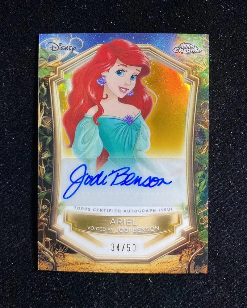25 Topps Disney Wonder Chrome Enchantments Gold Jodi Benson Ariel Auto /50 OC53