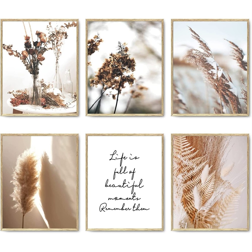 HoozGee Botanical Wall Art Prints Set of 6 Canvas Art Wall Decor Print Nature...