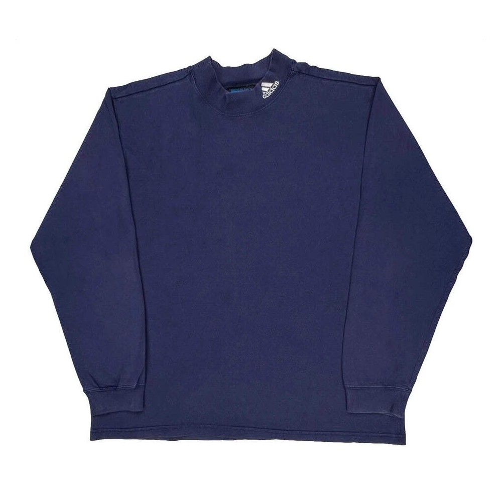 Adidas Long Sleeve T-Shirt - XL Blue Cotton