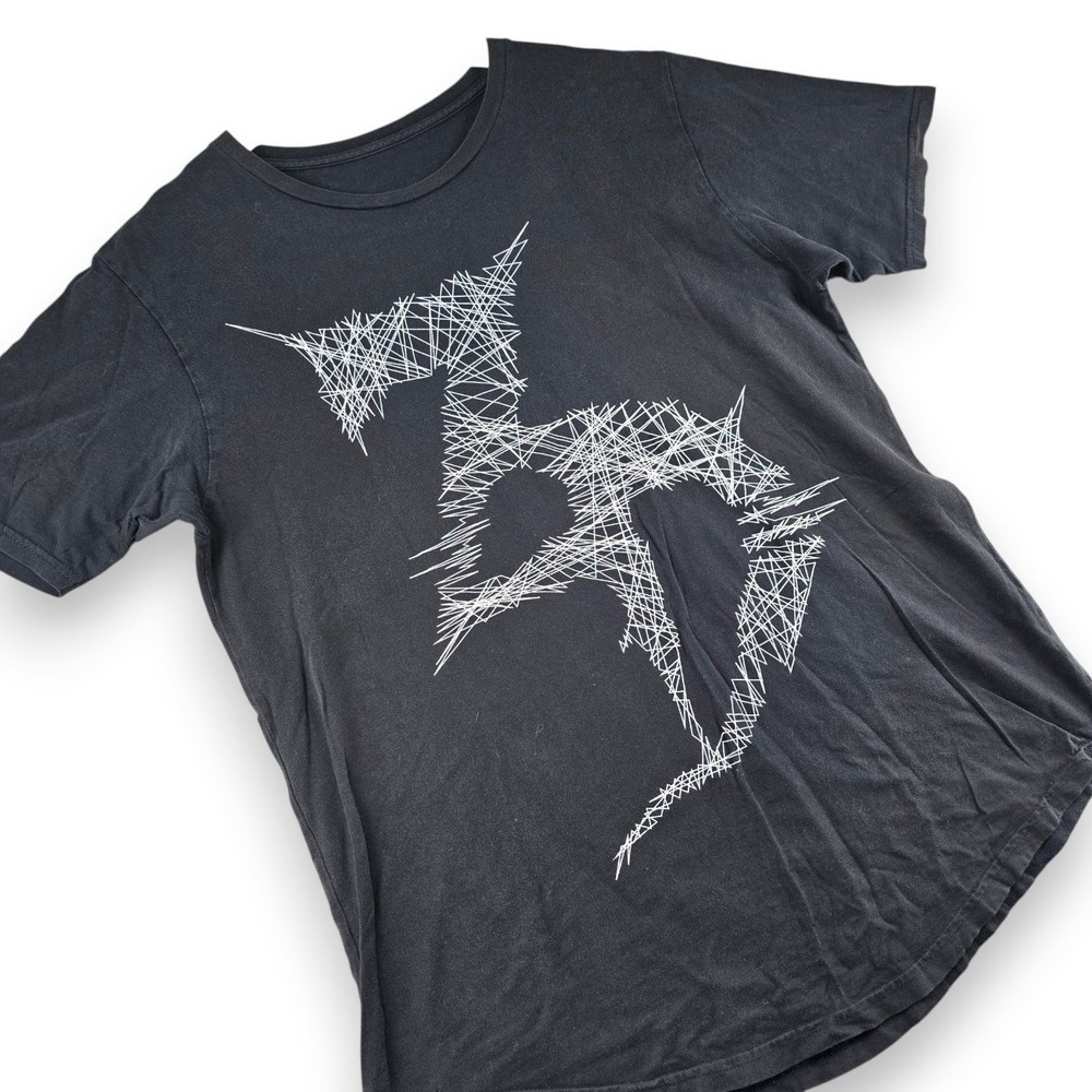 Zeds Dead Mens XL Black T-Shirt Abstract Graphic Crew Neck Curved Hem-image
