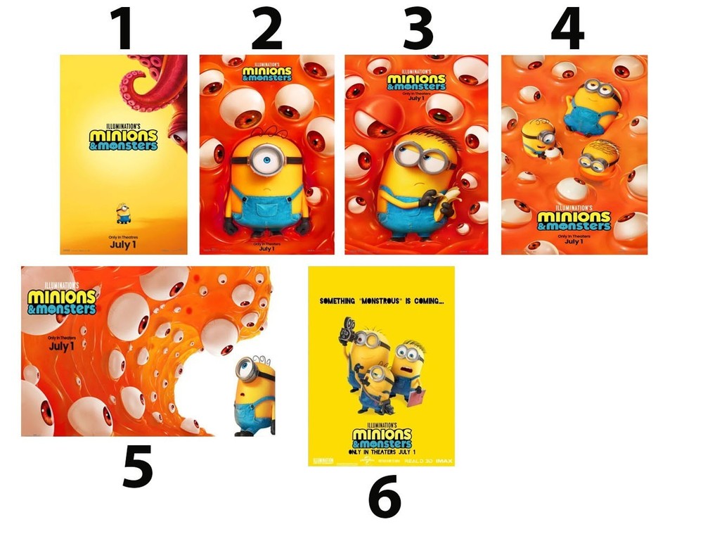 Minions and Monsters Animated Comedy Movie Poster Wall Art