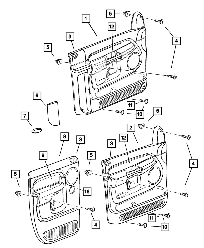 Genuine Mopar Front Door Trim Panel Right 5HW881L5AE