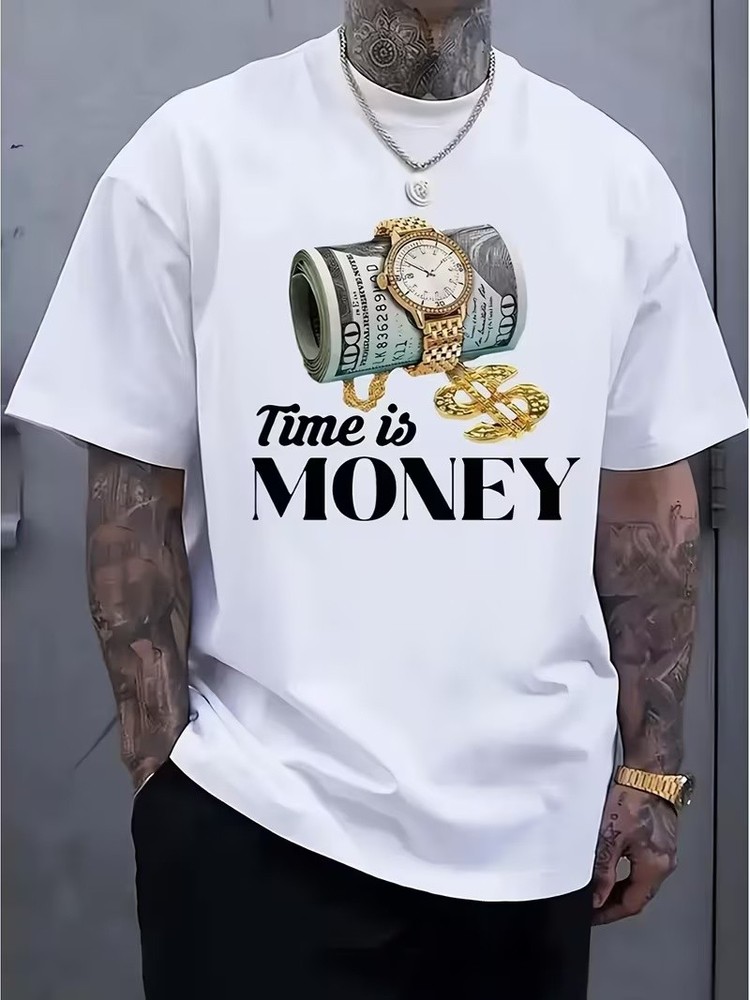 Time Is Money Dollar Watch Money Graphic Streetwear T-Shirt